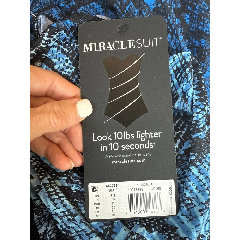 NWT Miraclesuit It's A Wrap One Piece in Boa Blues One Piece‎ Sz 16 $200